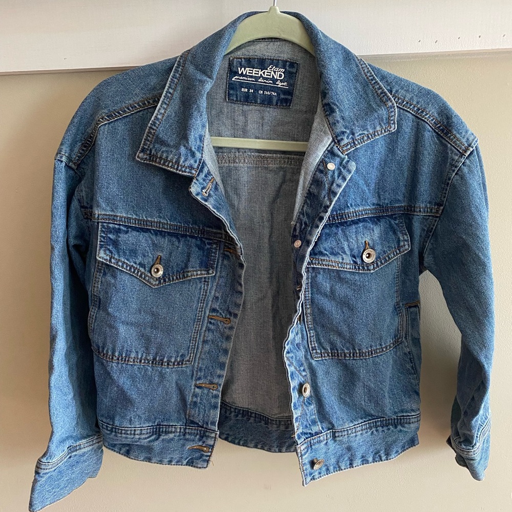 Etam WEEKEND Denim Crop Jacket Size EUR 34